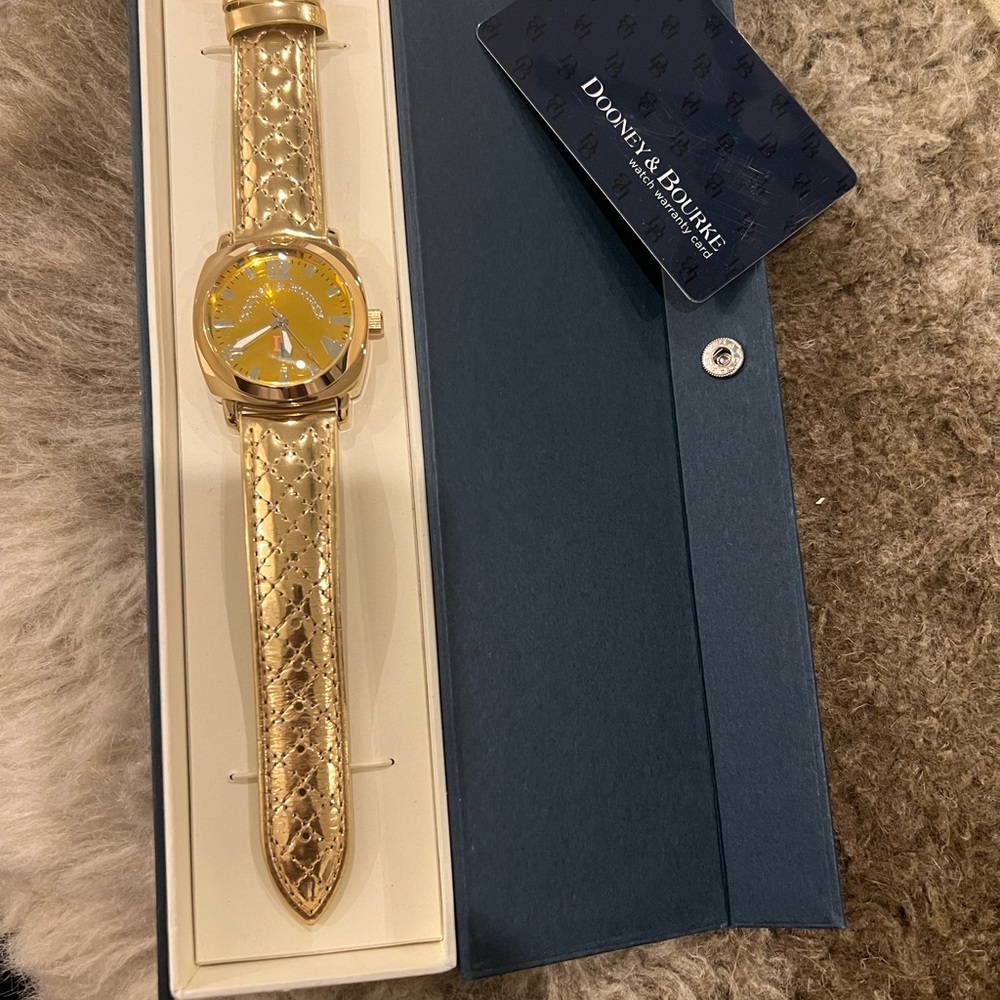 Dooney & Bourke Gold Watch with Quilted Strap